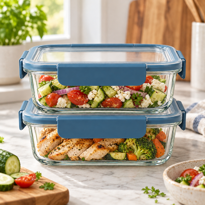 Glass Food Container Pair — lifestyle view