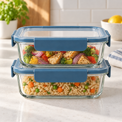 Glass Food Container Pair — feature view