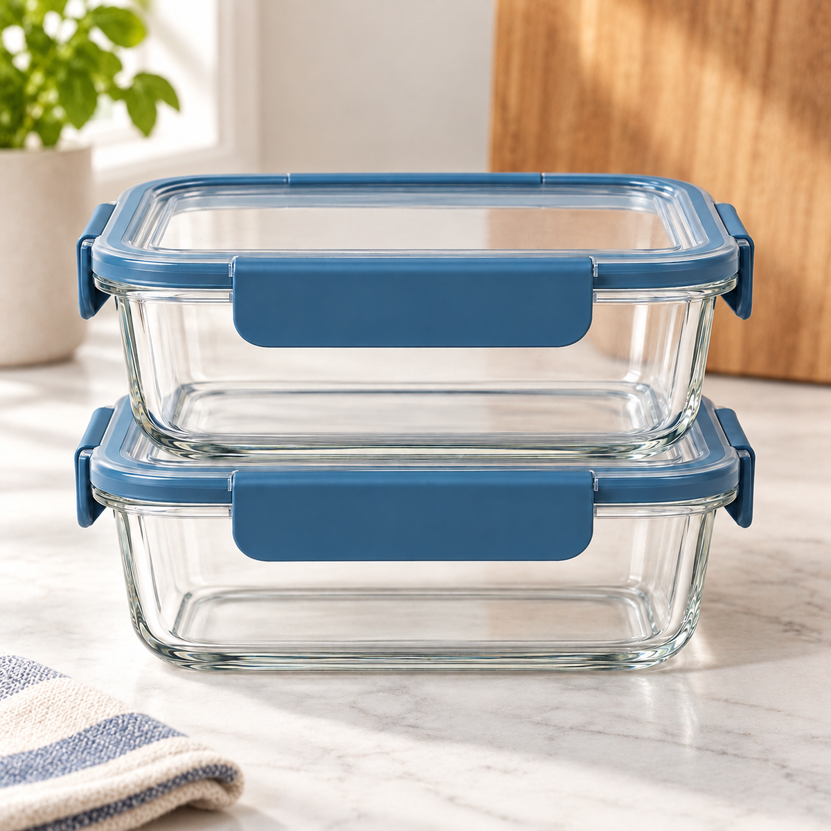 Glass Food Container Pair — detail view