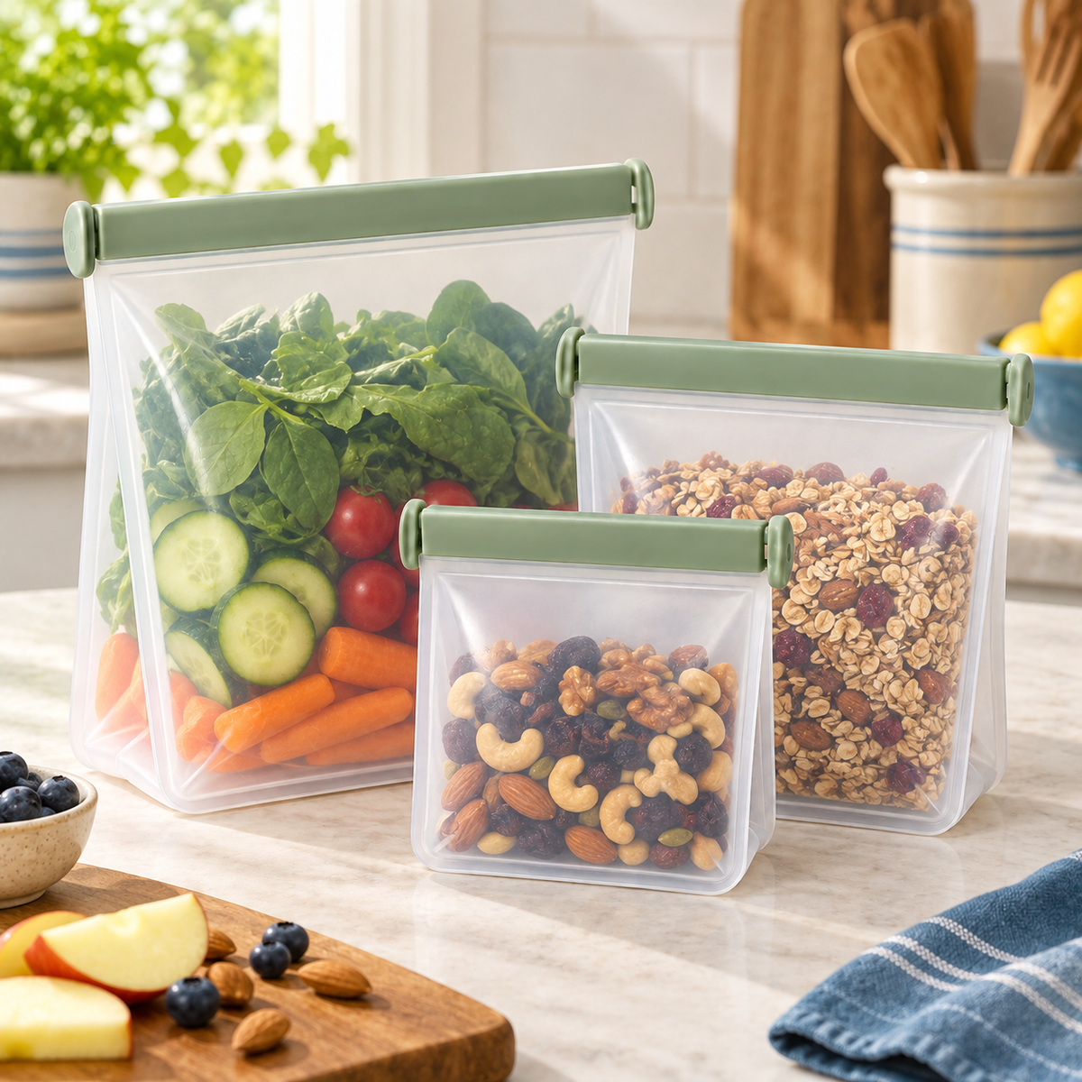 Reusable Food Bag Set — lifestyle view