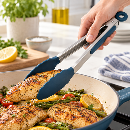 Stainless Steel Kitchen Tongs — lifestyle view